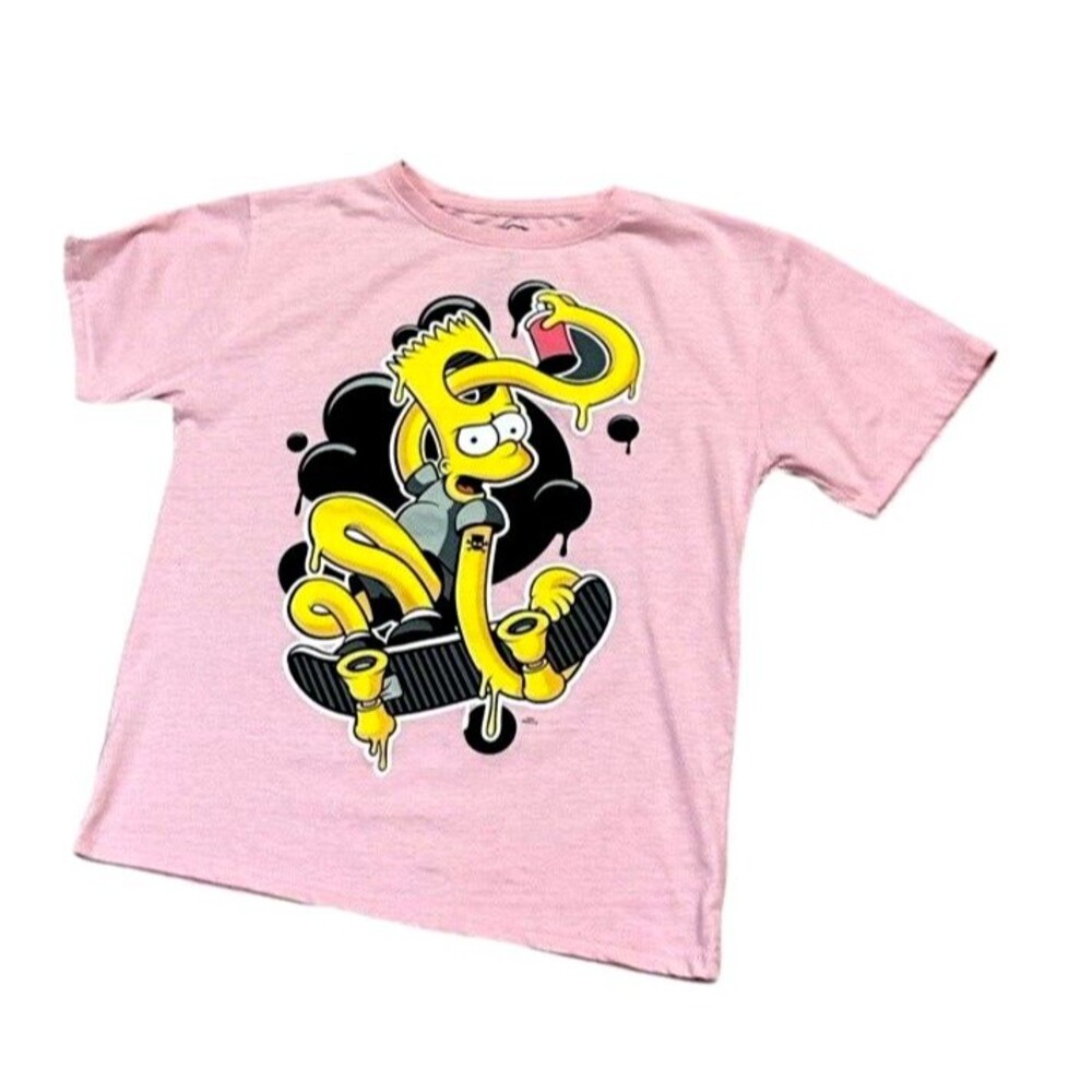 The Simpsons pink Groening T-shirt XL skateboard graffiti Bart Simpson